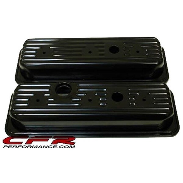 Cfr Performance CFR HZ-7458-PBK 1985-93 Chevy & Gmc 4.3L V6 Center Bolt Steel Valve Covers - Black HZ-7458-PBK - main